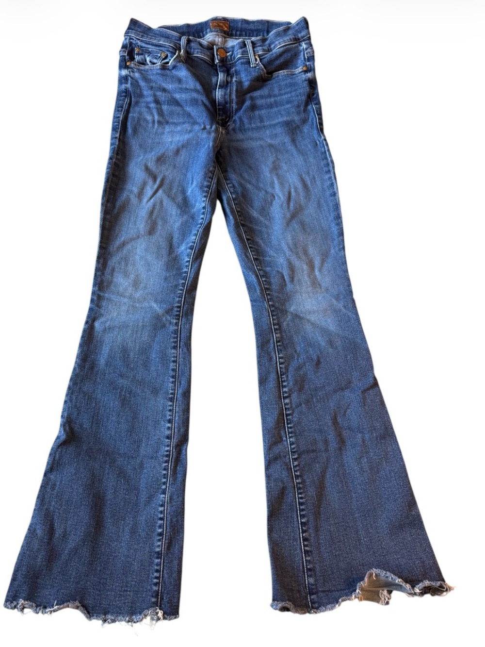 MOTHER The Weekend Fray Flared Denim